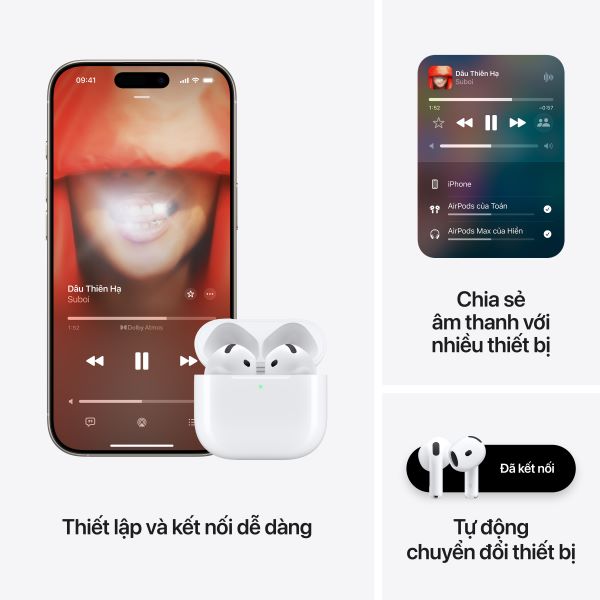 Tai nghe Apple AirPods 4 Chống ồn chủ động Chính Hãng