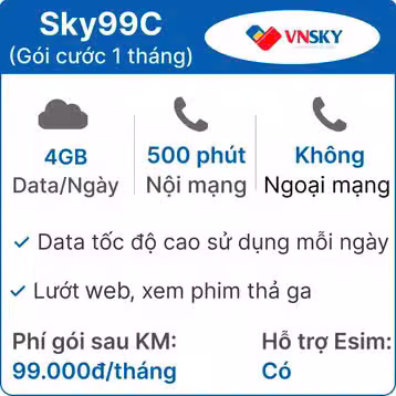 Sim VNSKY Data 5G 5G129C - ảnh 2