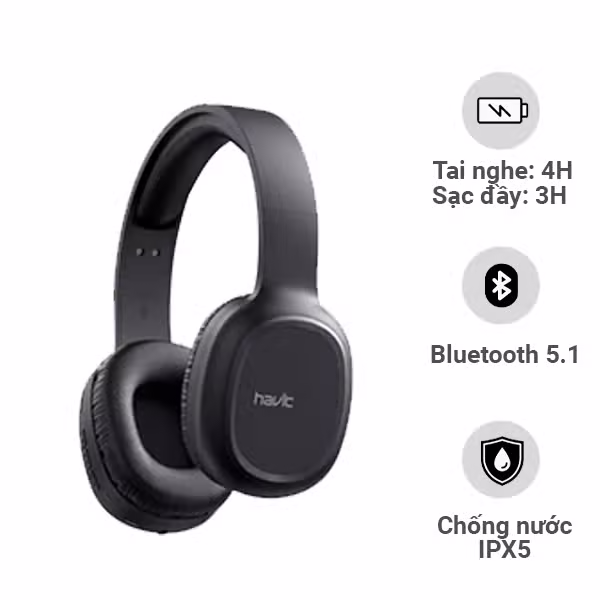Tai nghe chụp tai HAVIT H2590BT PRO - ảnh 1