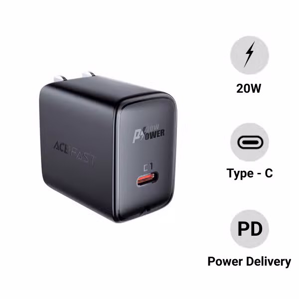Củ sạc ACEFAST PD3.0 20W 1 cổng USB-C (US) A3 - ảnh 1