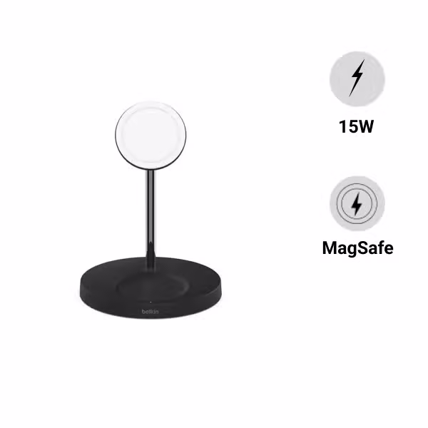Đế sạc không dây Belkin MagSafe 2in1 BoostCharge 15W kèm sạc