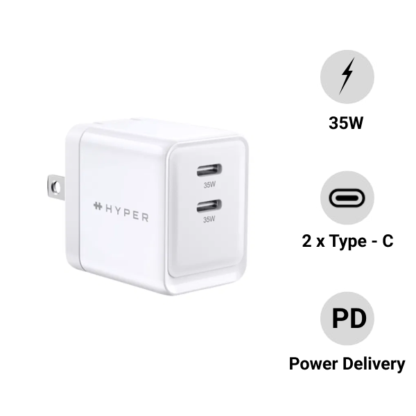 Củ sạc nhanh Hyper 2 cổng USB-C PPS 33W / PD 35W HJG35NA