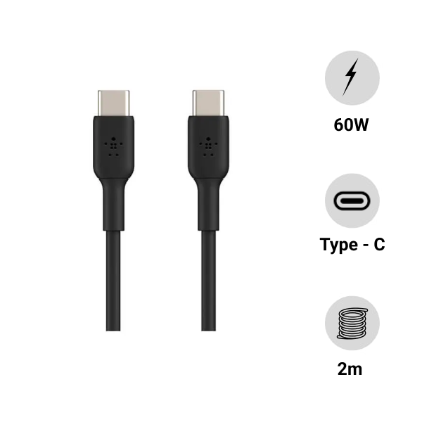 Cáp sạc USB Type C - C 2m vỏ nhựa PVC 60W Belkin