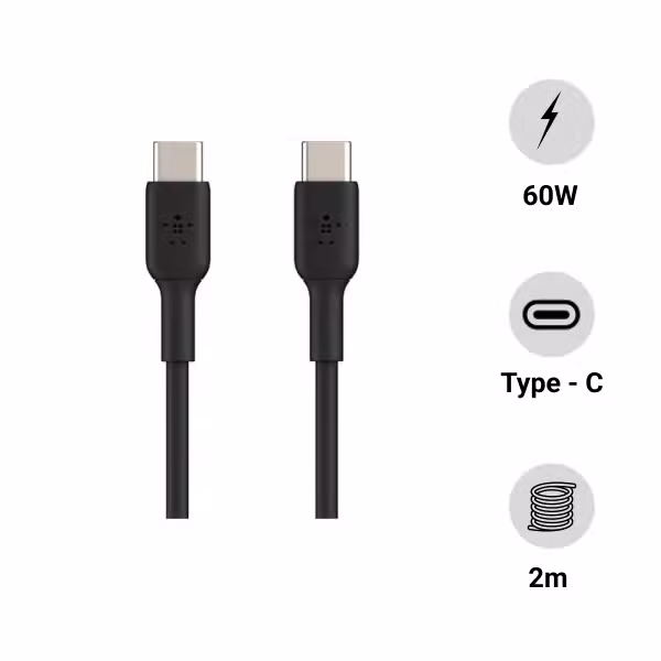 Cáp sạc USB Type C - C 2m vỏ nhựa PVC 60W Belkin - ảnh 1