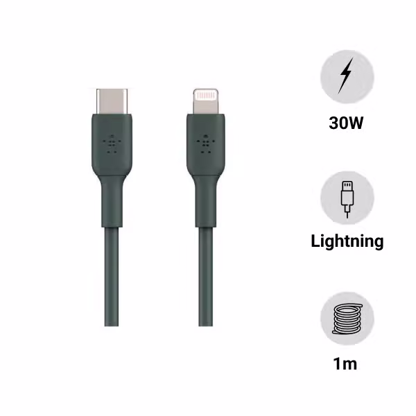 Cáp sạc C - Lightning 1m vỏ nhựa 30W Belkin