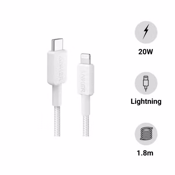 Cáp sạc Anker 322 USB-C to Lightning 1.8m Nylon A81B6 - ảnh 1