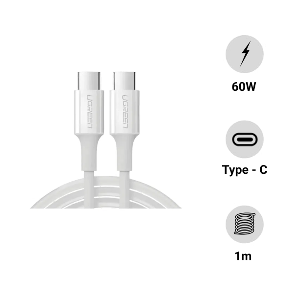 Cáp sạc Ugreen Type-C to Type-C 60W 1m US286