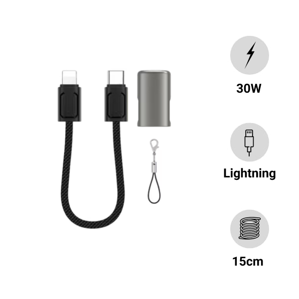 Cáp sạc Wiwu USB-C to Lightning 30W 15cm Wi-C040