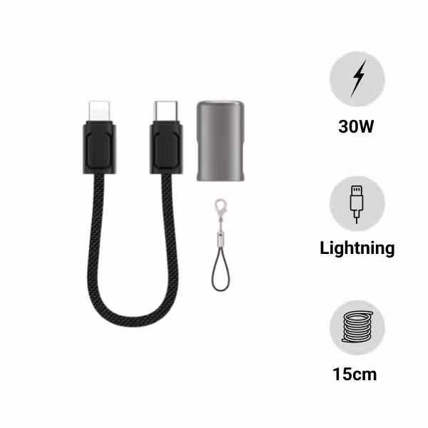 Cáp sạc Wiwu USB-C to Lightning 30W 15cm Wi-C040 - ảnh 1