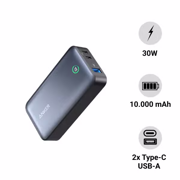 Pin sạc dự phòng Anker 533 2C1A 30W 10.000mAh A1256 - ảnh 1