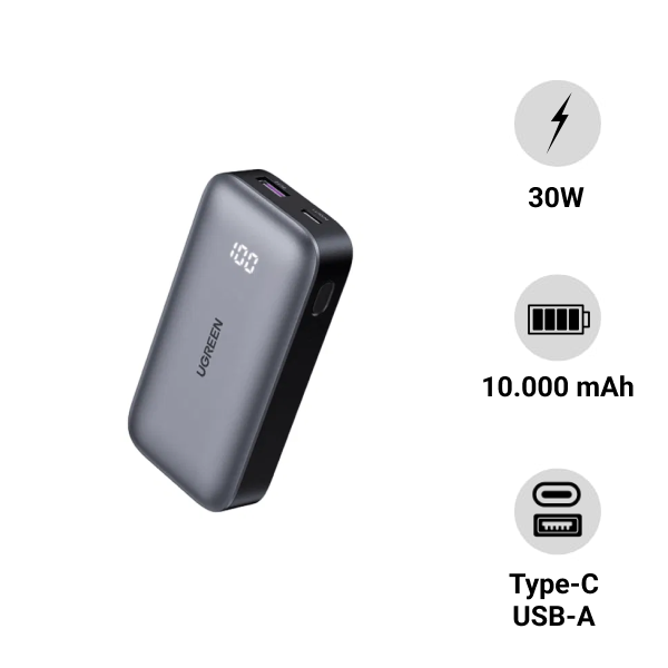 Pin sạc dự phòng Ugreen 10.000mAh 30W PB502 25185