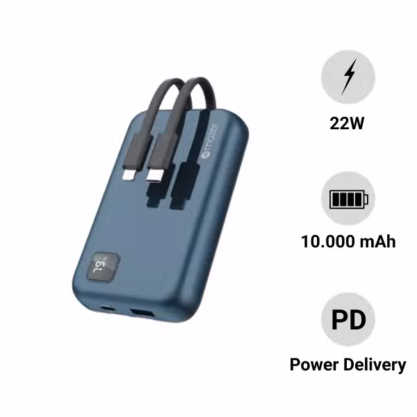 Pin sạc dự phòng Mazer SuperMini Rocket 10.000mAh kèm cáp - ảnh 1
