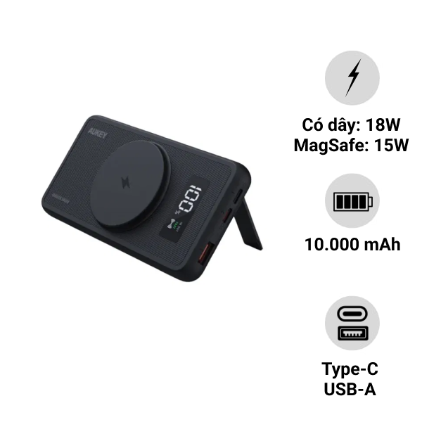 Pin sạc dự phòng MagSafe Aukey 10.000mAh PB-WL01i