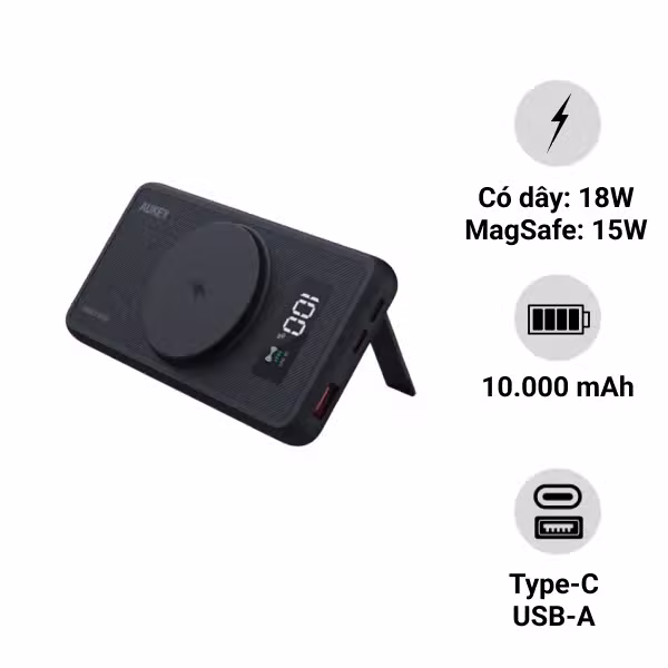 Pin sạc dự phòng MagSafe Aukey 10.000mAh PB-WL01i - ảnh 1