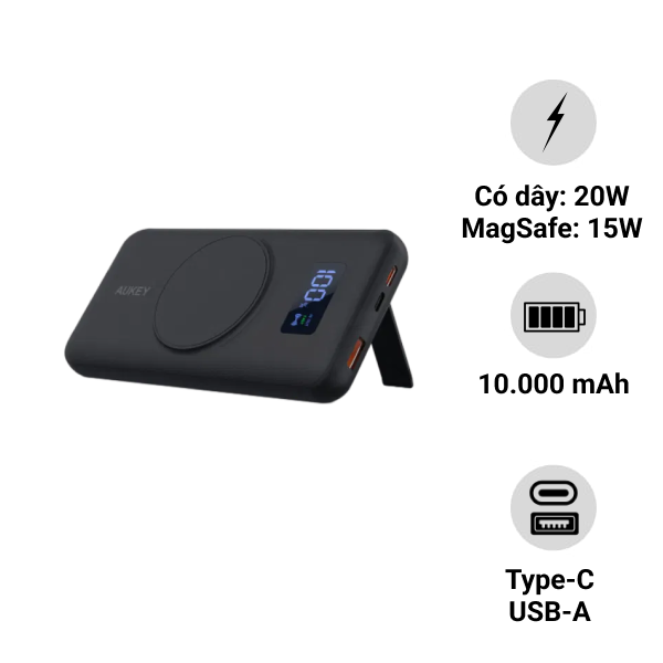 Pin sạc dự phòng MagSafe Aukey 10.000mAh PB-WL02i