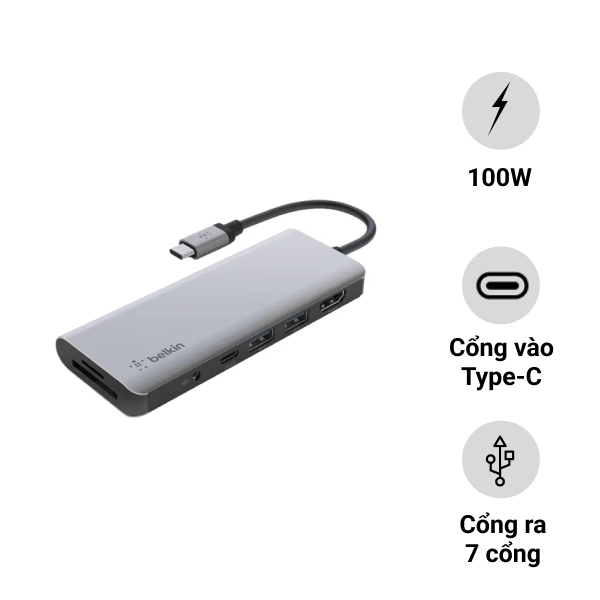 Hub chuyển đổi Belkin USB-C Multimedia 7in1