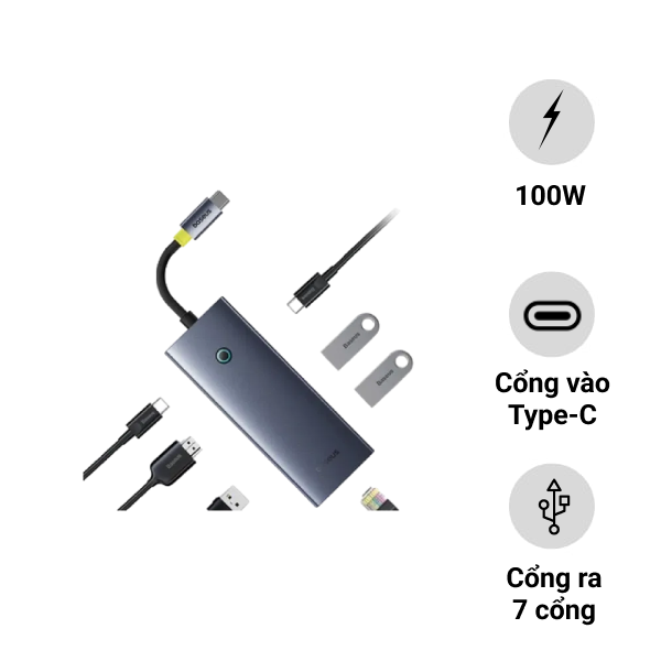 Cổng chuyển Baseus UltraJoy Series 7 Port