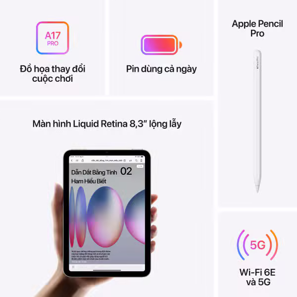 iPad mini 7 2024 128GB Wifi Chính Hãng - ảnh 7