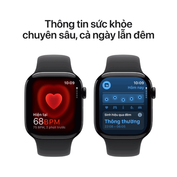 Apple Watch Series 10 46mm (GPS) Viền nhôm - Dây cao su size S/M