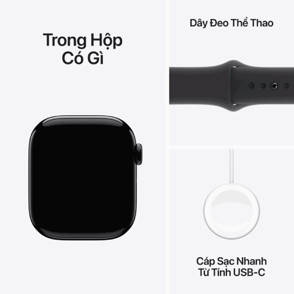 Apple Watch Series 10 46mm (GPS) Viền nhôm - Dây cao su size S/M