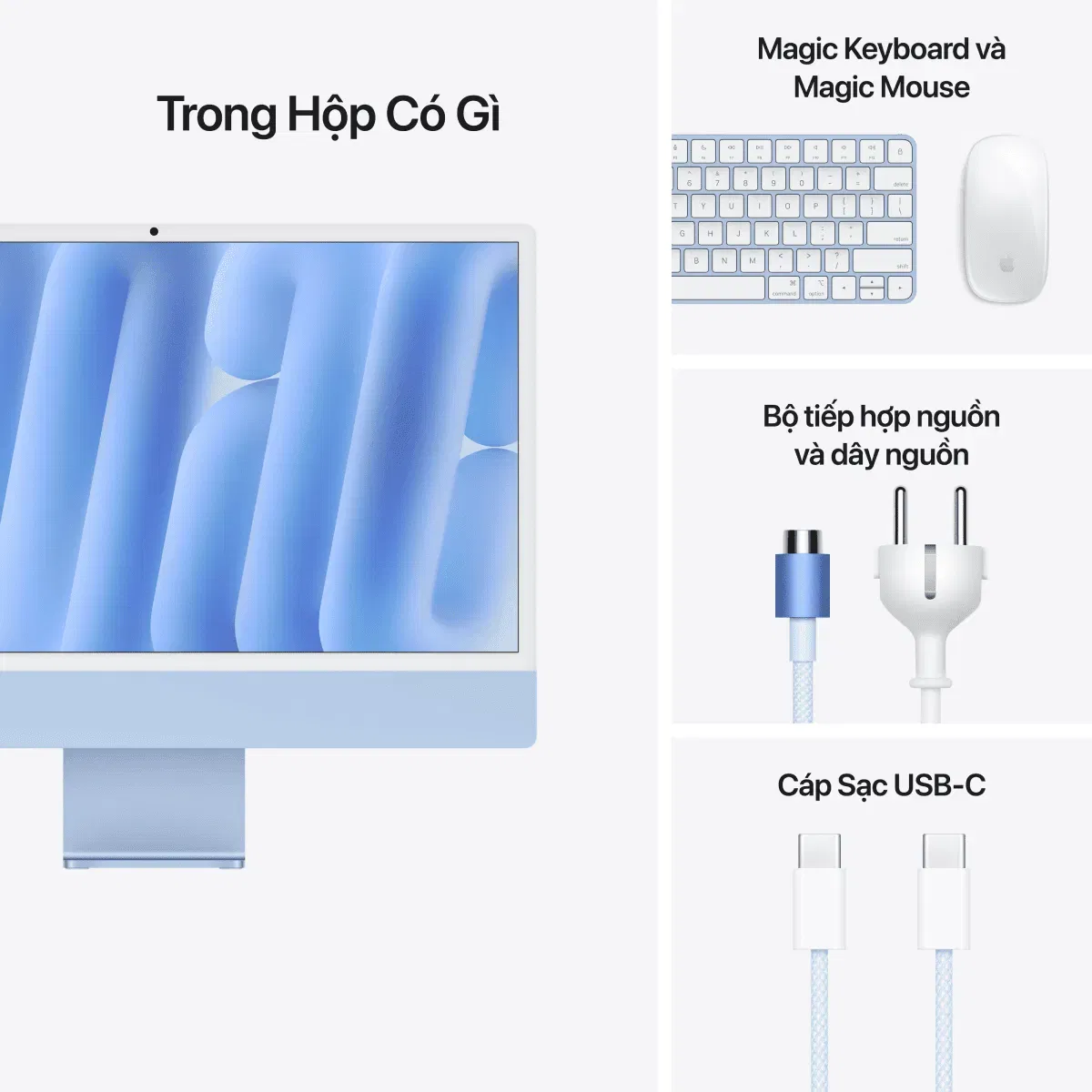 iMac 2024 24-inch M4 10‑core CPU | 10‑core GPU 24GB/512GB Chính Hãng