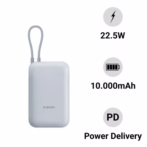 Pin sạc dự phòng Xiaomi Power Bank 10.000mAh (Intergrated Cable) - ảnh 1