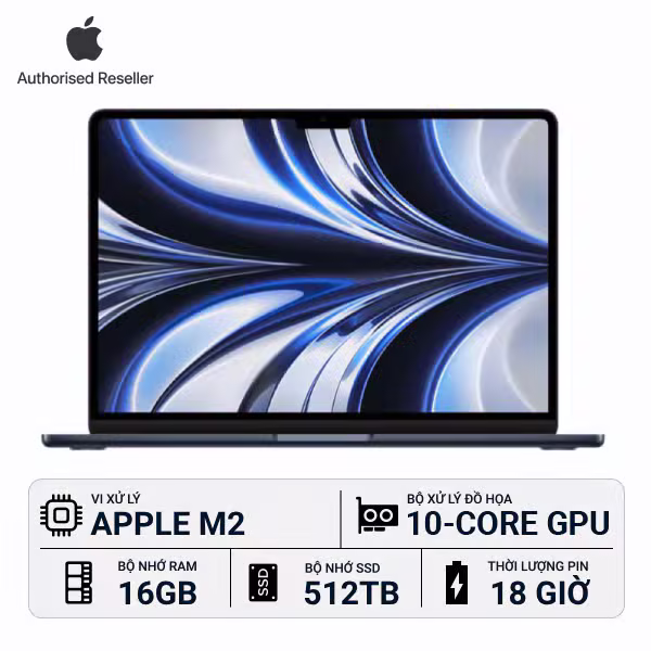 MacBook Air M2 13 inch 16GB/512GB (70W) Chính Hãng - ảnh 1