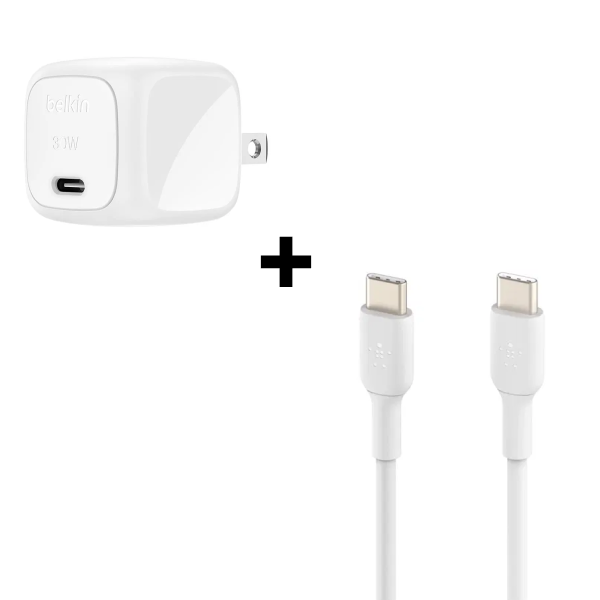 Bộ Combo cáp sạc Belkin 30W Type C-C màu trắng