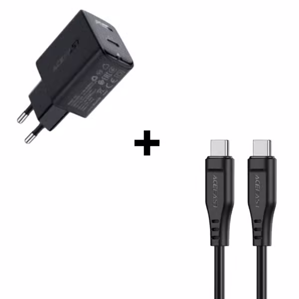 Bộ Combo cáp sạc ACEFAST 30W Type-C to Type-C màu đen (A21 + C3-03)