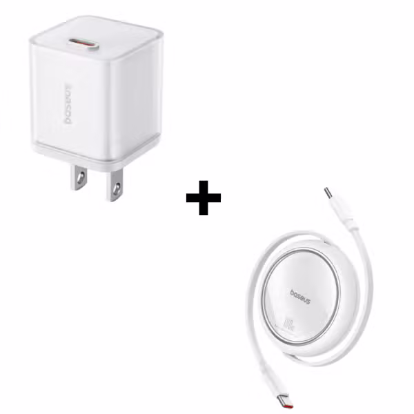 Bộ Combo cáp sạc Baseus 30W Type-C to Type-C màu trắng - ảnh 1