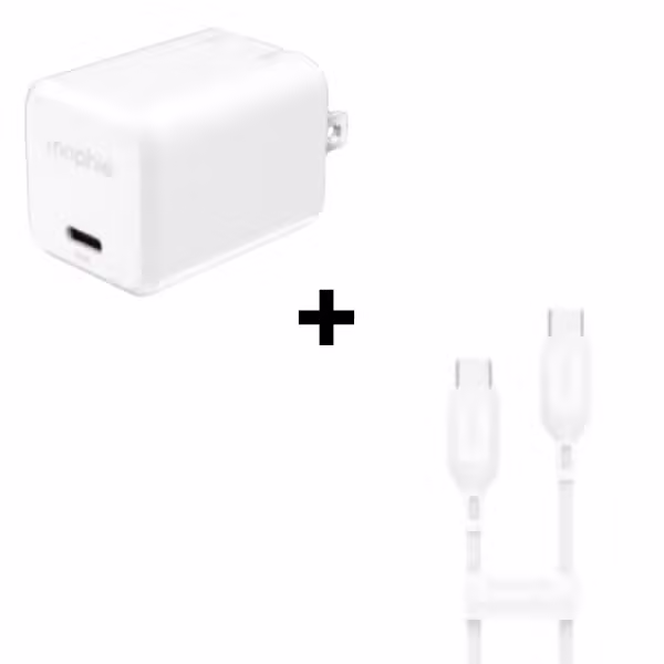 Bộ Combo cáp sạc Mophie 45W Type-C to Type-C màu trắng