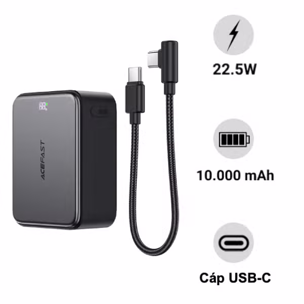 Pin sạc dự phòng Acefast 22.5W 10.000mAh MagSafe M28 (Có chứng nhận 3C)