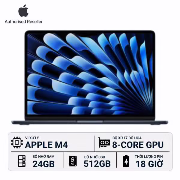 MacBook Air M4 15-inch 24GB/512GB Chính Hãng - ảnh 1
