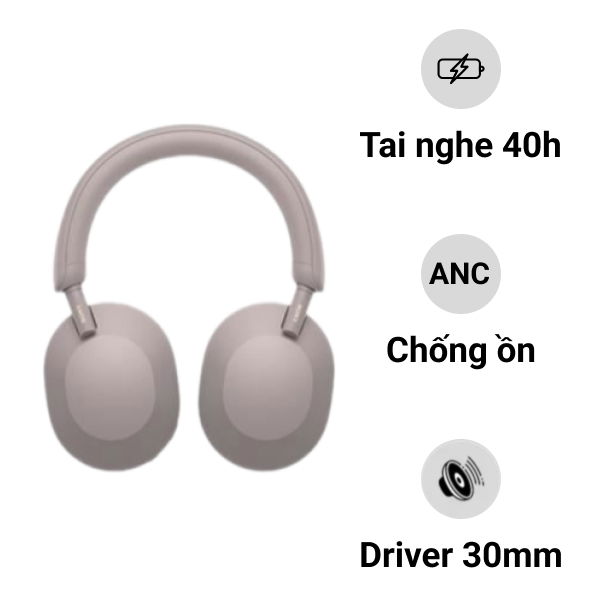 Tai nghe Bluetooth chụp tai chống ồn Sony WH-1000XM5