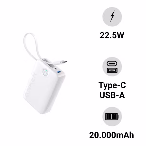 Pin sạc dự phòng Anker 1C1A 22.5W (kèm cáp Type-C) A1647 - ảnh 1