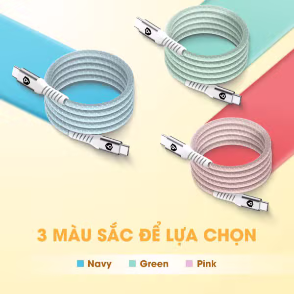 Cáp sạc từ tính tự cuộn 9FIT USB-C to USB-C 1M - ảnh 8