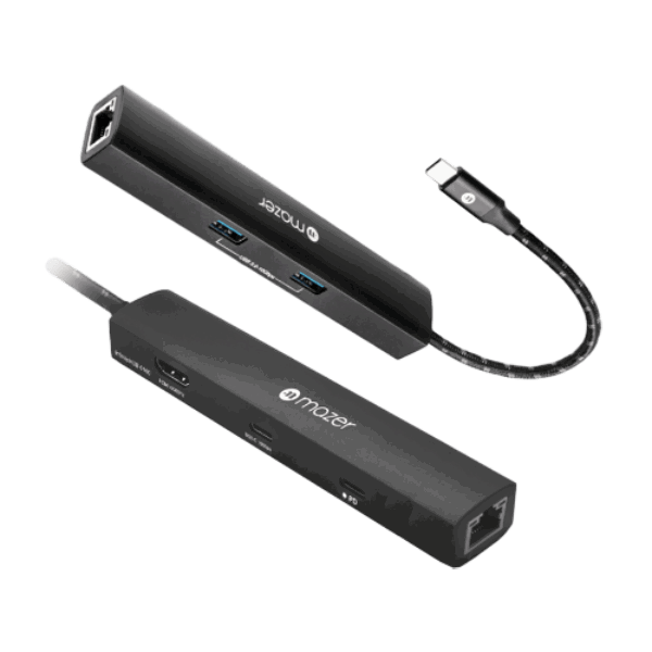 Cổng chuyển Mazer InfiniteLink Hub 6in1 HDMI 4K + USB3.0X2 + GIGABIT + USB-C PD100W