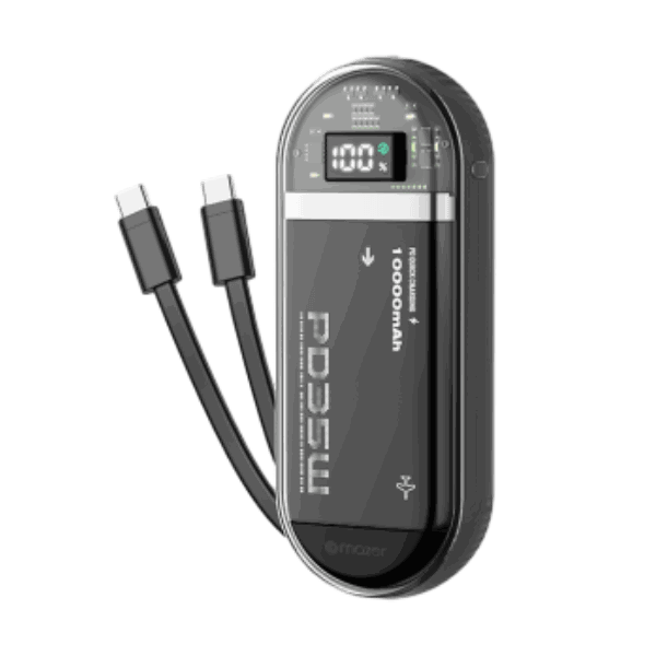 Pin sạc dự phòng kèm cáp Mazer PowerCharge Link 10.000mAh PD35W Dual USB-C