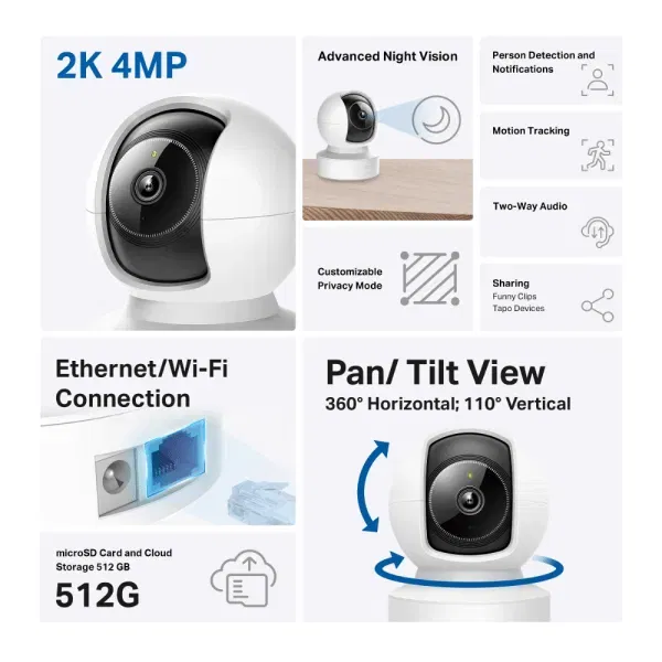 Camera IP 360 độ 4MP TP-Link Tapo C222
