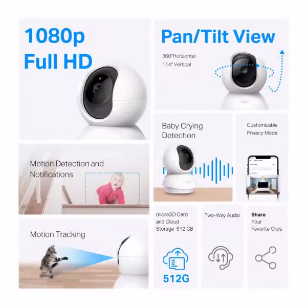Camera IP 360 độ 1080P TP-Link Tapo C200 - ảnh 3