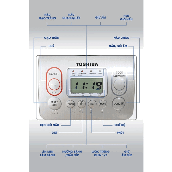Nồi cơm điện tử Toshiba RC-18NTFV(W)