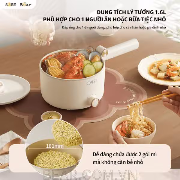 Nồi điện đa năng Bear 1.6L DRG-C16Z1 (MC-4H16G) - ảnh 12