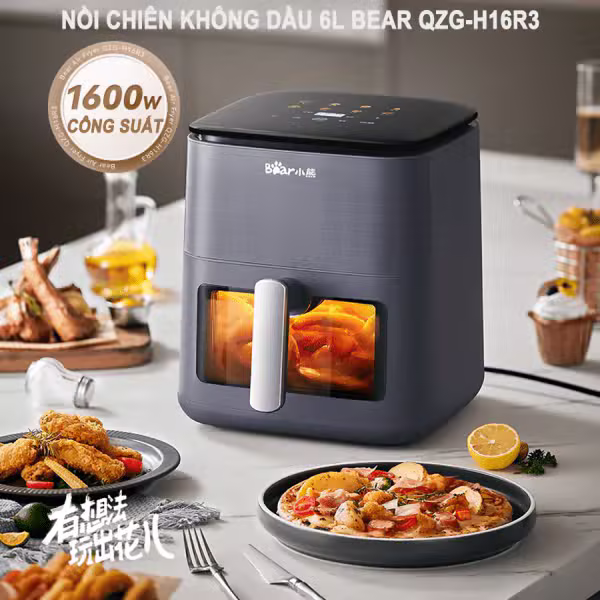 Nồi chiên không dầu 6.2L 1600W Bear AF-4H16K (QZG-H16R3) - ảnh 3