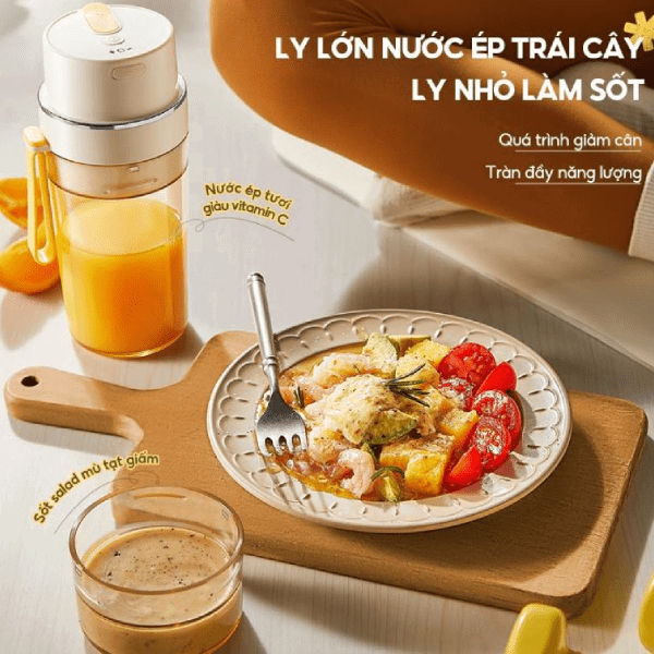 Máy xay sinh tố cầm tay Bear 0.4L + 0.1L 70W BL-4H05Z (LLJ-K05V8)