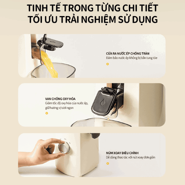Máy ép chậm 0.8L 130W Bear SJ-4H01U (YZJ-F01D6)