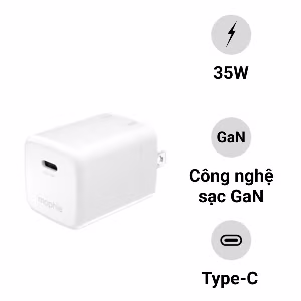 Củ sạc Mophie Essential 35W 1C GaN - ảnh 1