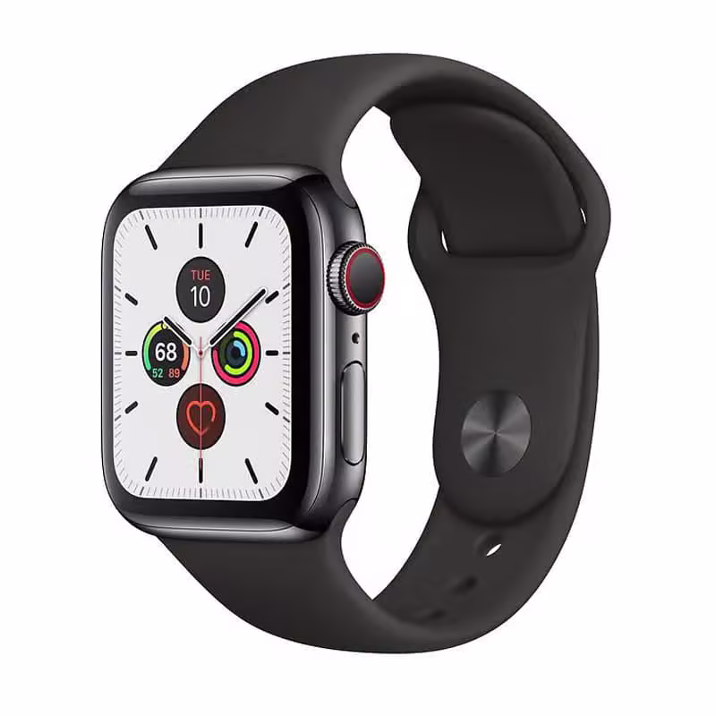 Apple Watch Series 5 44mm (4G) cũ viền nhôm đen - Dây cao su - ảnh 1