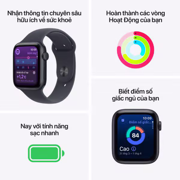 Apple Watch SE 3 (2025) 40mm (GPS) Viền nhôm - Dây cao su S/M - ảnh 3