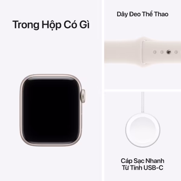 Apple Watch SE 3 (2025) 44mm (GPS) Viền nhôm - Dây cao su S/M - ảnh 8