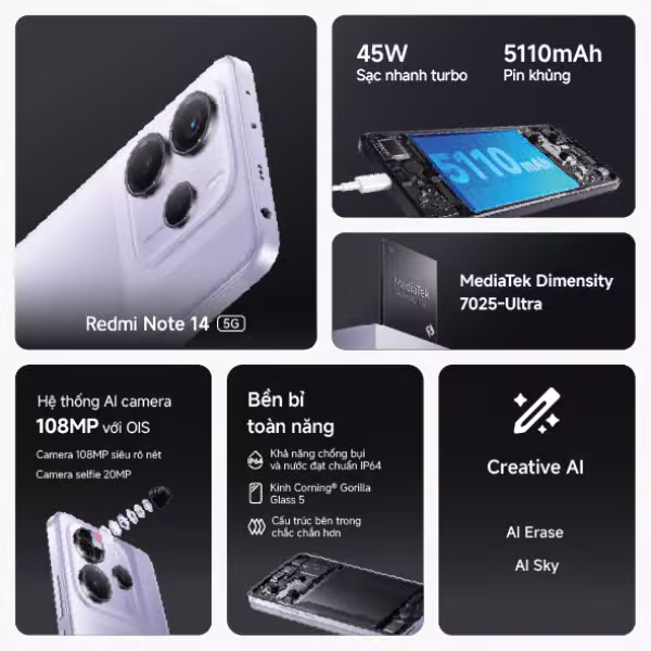 REDMI Note 14 5G 256GB Chính Hãng - ảnh 2
